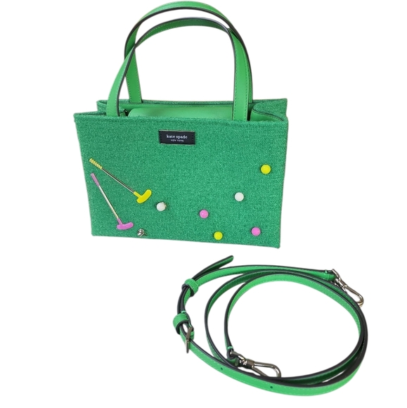 kate spade Handbags - Kate Spade Unique Vibrant Green Golf Themed Crossbody